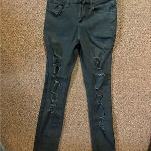 Hot Topic Black Distressed Stinger Skinny Jeans